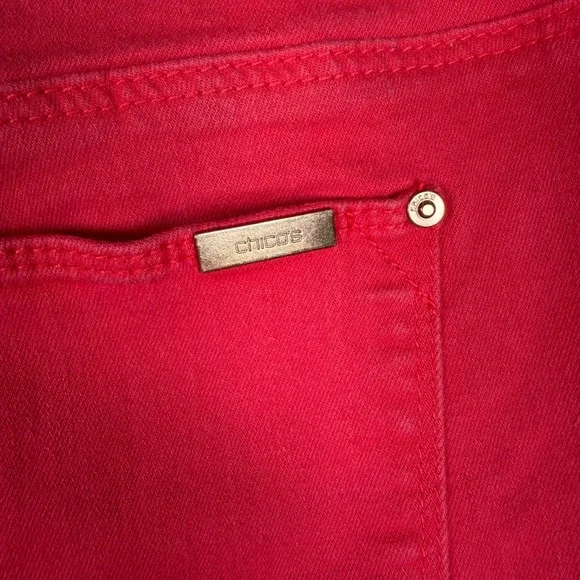 Chicos So Slimming Girlfriend Ankle Jeans Red Chico 1 Regular 8 Stretch Pants Ms - Picture 4 of 9